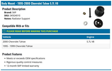 1999 tahoe sheet metal|1995 chevy tahoe body mount.